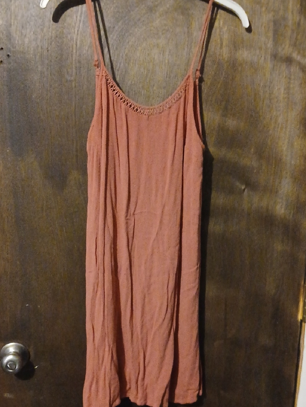 Rust Colored Slip Dress - Spaghetti Strap